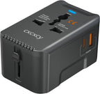 20W PD Fast Charging Universal Travel Adapter, 3-in-1 with 1 Type-C & 1 USB-A Ports, European Plug, International Power Adapter for US/JP/EU/UK/AUS/CHN, Worldwide Travel Essentials