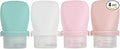 1oz Silicone Travel Bottles for Toiletries (4-Pack), TSA Approved Leakproof Toiletry Bottles with Locking Lid, Refillable Travel Size Containers for Shampoo, Body Wash, Camping & Trips (WH,GN,PNK)