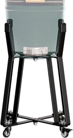 IDZO Grill Rolling Cart for BGE Minimax & Kamado Joe Junior 18", Grill Stand with Heavy-Duty Locking Caster Wheels, Powder-Coated Charcoal BBQ Base, Outdoor Cooking Accessories