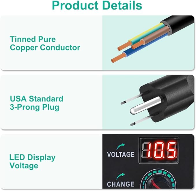 Universal Power Supply 3V~24V 3A 72W Adjustable Variable 3V 5V 6V 9V 12V 15V 18V 20V 24V AC/DC Adapter Charger, 100V-240V AC to DC Converter with 14 Tips and Polarity Converter