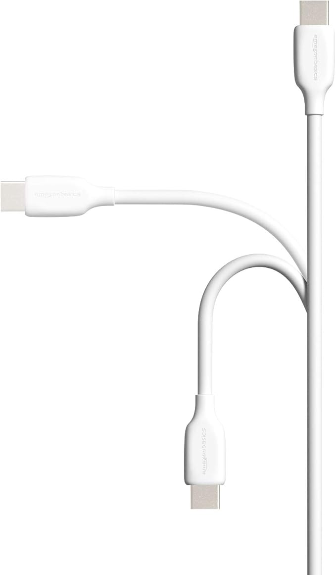 Amazon Basics USB-C to USB-A 2.0 Fast Charging Cable for Android Phones, 480Mbps Speed, USB-IF Certified, for Apple iPhone 16/15, iPad, Samsung Galaxy, Tablets, Laptops, 6 Foot, White (Pack of 2)