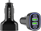 USB C Car Charger Adapter, AVS PD 3.2 QC 5.0 USB Charger, Multi Port Cigarette Lighter Car Phone Charger Compatible with MacBook iPhone 17 16 15 Pro Max iPad, Galaxy S26 25 24 Ultra.