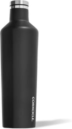 Corkcicle Classic Canteen Insulated Water Bottle - Stainless Steel Reusable Tumbler - Triple Insulated - Keeps Drinks Cold 25 Hours or Hot 12 Hours - Cupholder Friendly - Black - 25 oz