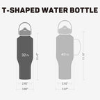 32oz Black Water Bottle Stainless Steel, Keep Cold 24H&Hot 12H, Water Bottle with Straw&Spout Lids, Insulated Water Bottle Double Wall Vacuum, Fit in Any Car Cup Holder, Leak-proof BPA Free