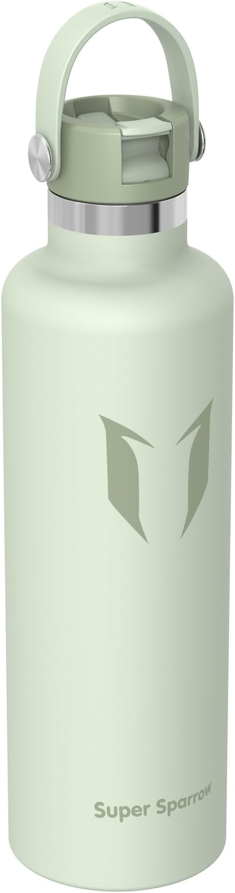 Super Sparrow Insulated Water Bottle - 17 Oz / 25 Oz / 32 Oz - Standard Mouth FlipFlow Flask - BPA Free, Leak Proof Drink Bottle- Ergonomic Straw Water Bottles for Work, Gym, Travel, Sports