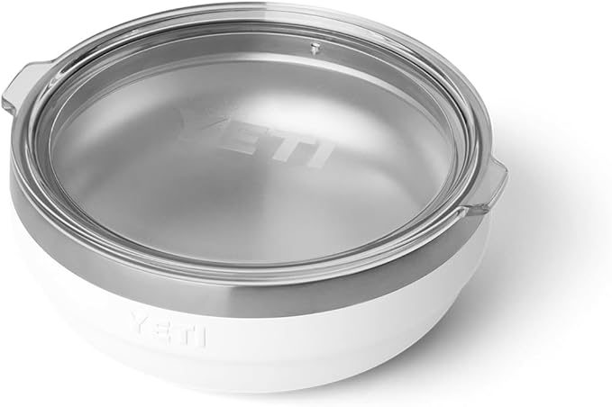 YETI Rambler Low Bowl, Vacuum Insulated, Stackable and Nestable Stainless Steel Bowl with Lid, 0.7 Quart, White