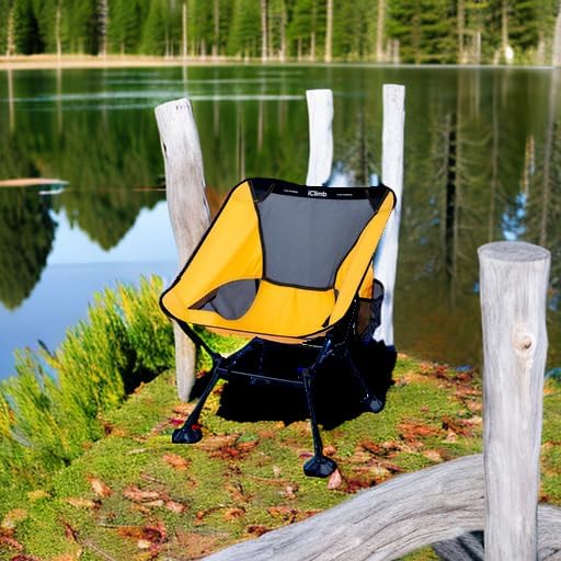 iClimb Ultralight Compact Camping Folding Beach Chair with Anti-Sinking Large Feet