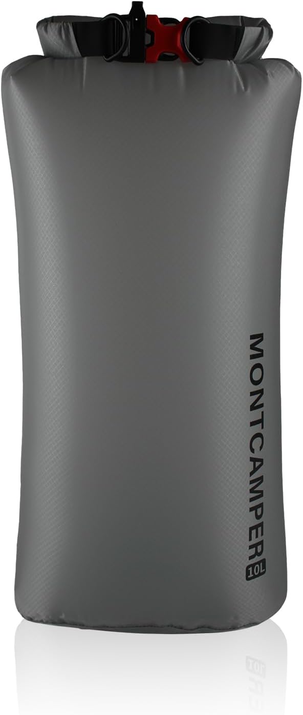 Waterproof Dry Bag with Survival Whistle-Enhanced Tear-resistant CORDURA Fabric-Lightweight Storage Sack for High-Intensity Adventures-Float on Water-Keep Luggage Dry&Organized(10L/Grey)