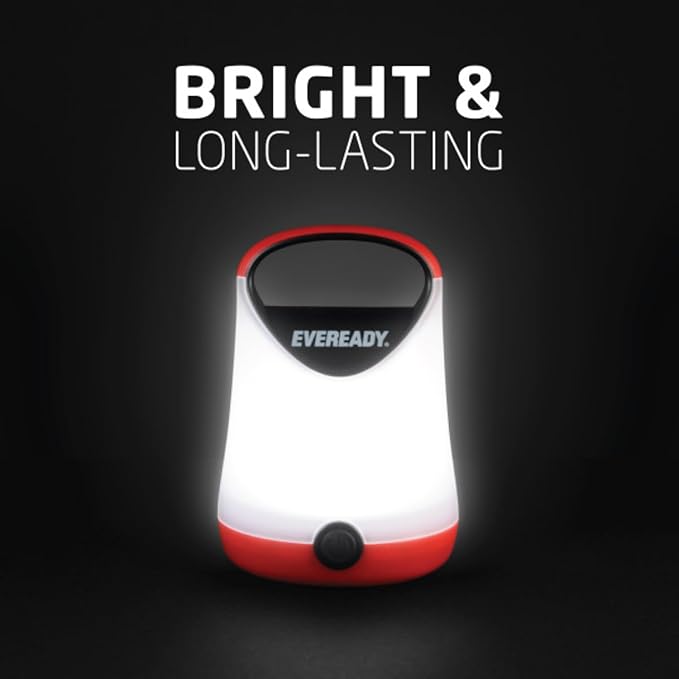 Eveready LED Camping Lantern, Bright Battery Powered Lantern, Water Resistant Hurricane Supplies, 100 Hour Run-time, Pack of 2