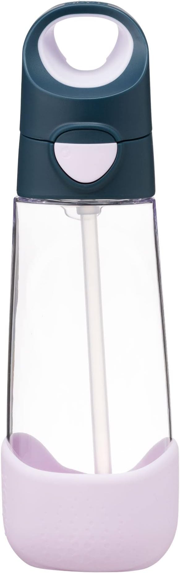 b.box Kids Water Bottle – 20oz Tritan Toddler Drink Bottle with Straw for School, Daycare, Travel w/Easy-Grip Triangular Design, Leak Proof Lid & Handle, BPA Free, Dishwasher Safe (Indigo Rose)