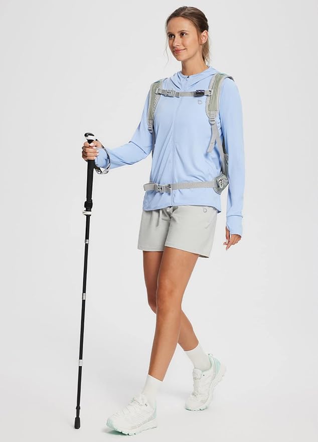 baleaf Women's Sun Protection Jacket Hoodie Clothing Lightweight Long Sleeve Sun Cover Up Shirt