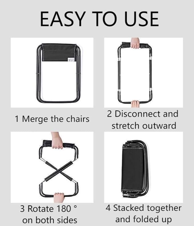 Outdoor Folding Stool Lightweight Foldable Chairs for Outside Waterproof Camping Stool Portable Seating Durable Comfortable Breathable Easy to Carry Perfect for Queuing Hiking and Picnics