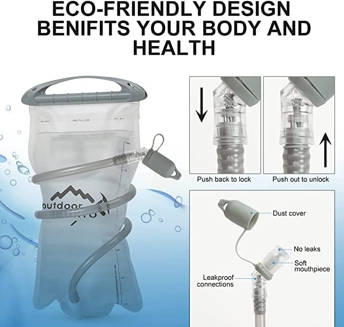 INOXTO Hydration Pack Backpack ，Water Backpack with 2L Leakproof Water Bladder, Running Hydration Vest for Man, Daypack for Cycling Motocross Climbing Trail Running