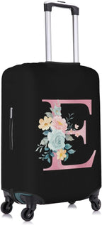 E Alphabet Design Custom Travel Luggage Cover Tag Set TSA Approved Vintage Letter Print Suitcase Protector Men Women (XL 29-32 Inch Luggage)