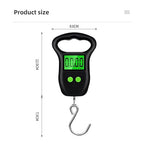 Portable Hand Held Digital Luggage Scale, 50kg/10g Hanging Scale with Hook and Measuring Tape – for Travel, Fish, and Parcels(Small Hook)