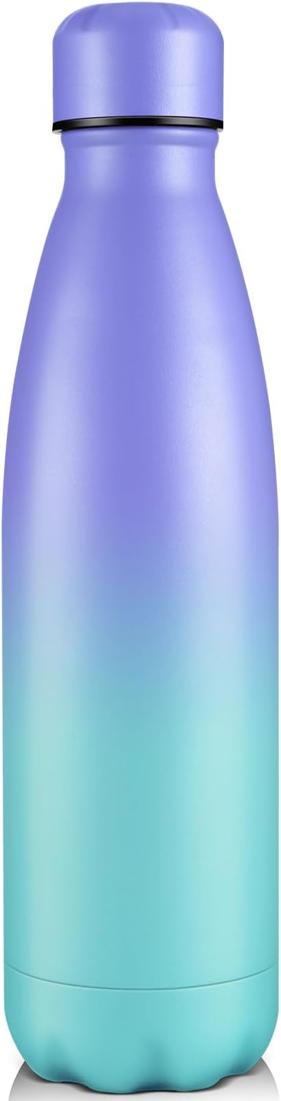 Volhoply 25oz Insulated Water Bottle 1/2/4 Pack, Double Wall Stainless Steel Vacuum Bottles, Keeps Cold & Hot, BPA Free Leak Proof Bottles (Purple Blue,1 Pack)
