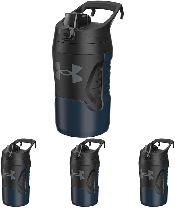 Under Armour 32 oz Insulated Water Bottles - Sports Water Jug with Handle, Fence Hook, Leak Resistant for Baseball, Football & More, 32 oz Water Bottles, Sports Water Bottle Insulated (Pack of 4)