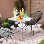 PORTAL Lightweight Aluminum Folding Square Table Roll Up Top 4 People Compact Table with Carry Bag for Camping, Picnic, Backyards, BBQ, Silver