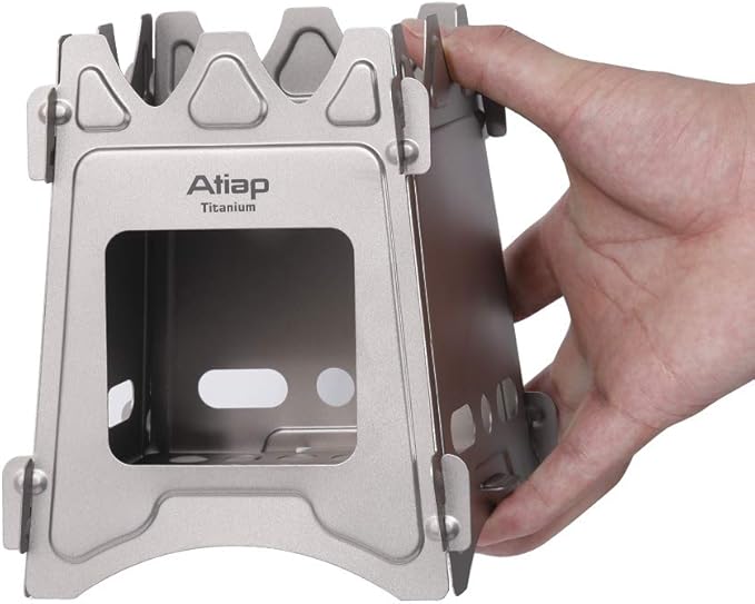 Lightweight Portable backpack stoves for hiking Titanium Wood Stove - Ultralight and Compact Stove for Backpacking, Camping, and Survival-for Wood Burning Camping solo stove