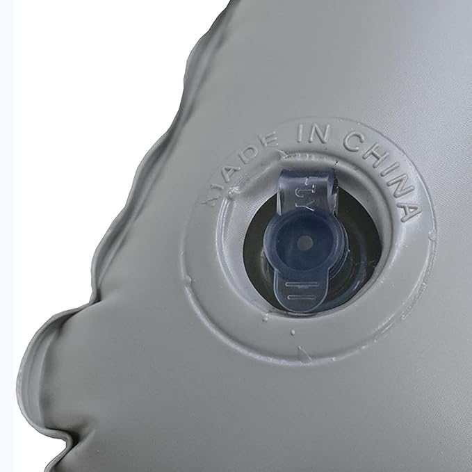 2 Pack Gray Ultralight Inflatable Pillow Small Squared Flocked Fabric Air Pillow for Beach Hiking,Camping,Traveling,Napping,Desk Rest,Neck &Lumbar Support