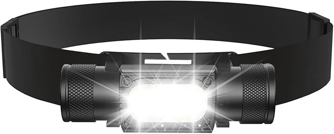 Headlamp Rechargeable 3200mAh Hard Hat Light,1800LM Forehead LED Flashlight Lightweight, Heavy-Duty, IPX4 Waterproof for Camping, Running, Work, Hiking, Fishing