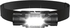 Headlamp Rechargeable 2600mAh Hard Hat Light,1800LM Forehead LED Flashlight Lightweight, Heavy-Duty, IPX4 Waterproof for Camping, Running, Work, Hiking, Fishing