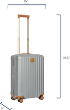 Bric's Capri 2.0 21-Inch Spinner - Luxury Carry On Luggage With Spinner Wheels - Lightweight Suitcases with Wheels Made From Durable Polycarbonate - Silver Shine