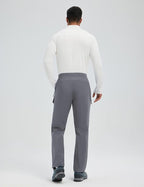 baleaf Men's Fleece Lined Hiking Cargo Pants Softshell Water Resistant Snow Thermal Pants Winter Insulate with Zipper Pocket