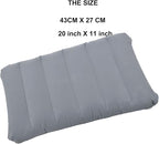 2 Pack Ultralight Inflatable Camping Pillow Squared Flocked Fabric Air Pillow for Beach Hiking,Camping,Traveling,Napping,Desk Rest,Neck Lumbar Support Grey