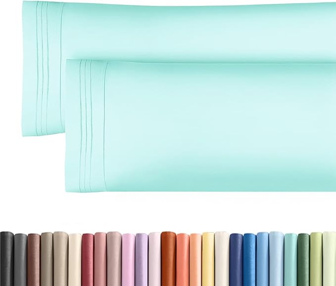 Long Pillowcases - Body Pillow Cover - Long Pillow Insert for Sleeping, Side Sleepers - Soft & Breathable Body Pillow Case with Envelope Enclosure - Comfy and Machine Washable - 20" x 54" (Spa Blue)