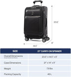 Travelpro Platinum Elite Softside Expandable Carry on Luggage, 8 Wheel Spinner Suitcase, USB Port, Suiter, Men and Women, Rich Espresso Brown, Carry On 21-Inch