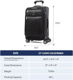 Travelpro Platinum Elite Softside Expandable Carry on Luggage, 8 Wheel Spinner Suitcase, USB Port, Suiter, Men and Women, Bordeaux Red, Carry On 21-Inch