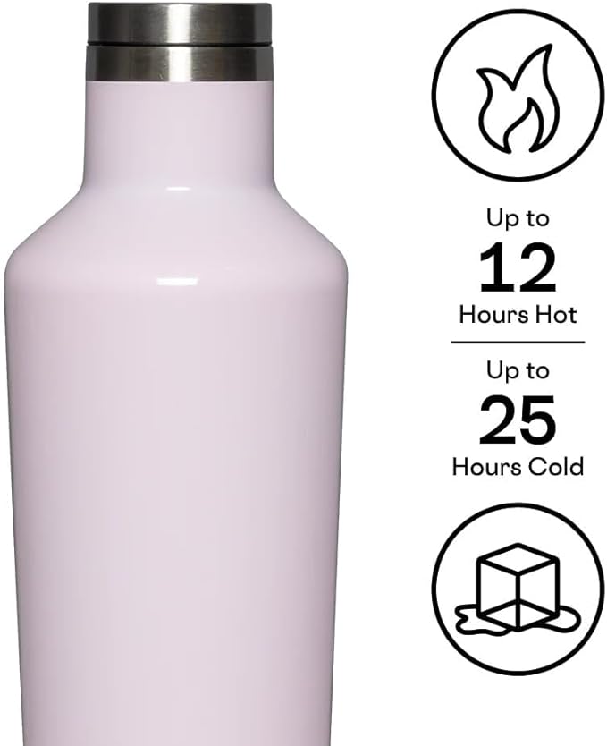 Corkcicle Classic Canteen - Keeps Drinks Cold for 25 Hours - Triple-Insulated Stainless Steel - Dishwasher Safe - Summer Drinkware Gift - Keeps Drinks Ice Cold - 16 oz - Powder Puff