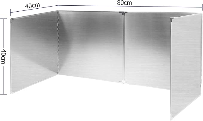 Amundo 2 Pieces Grease Splatter Guard 2 Sided Foldable Stainless Steel Splatter Guard Oil Splash Guard for Grease Stainless Steel Backsplash for Stove Frying Pan Splatter Guard (15.7" X 15.7")