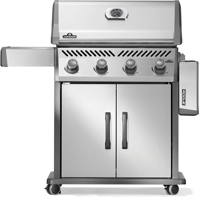 Napoleon Rogue 525 Propane Gas Grill, Stainless Steel, Durable 4-Burner Outdoor BBQ
