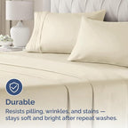King Standard Pillow Cases Set of 2 - Soft Hotel Quality Pillowcase Covers - Comfy Bedding for Women, Men, Kids & Teens - Machine Washable Pillow Protectors - 2 Piece Set - King Standard Size Wheat