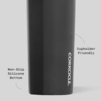 Corkcicle Classic Canteen Insulated Water Bottle - Stainless Steel Reusable Tumbler - Triple Insulated - Keeps Drinks Cold 25 Hours or Hot 12 Hours - Cupholder Friendly - Matte Black - 16 oz