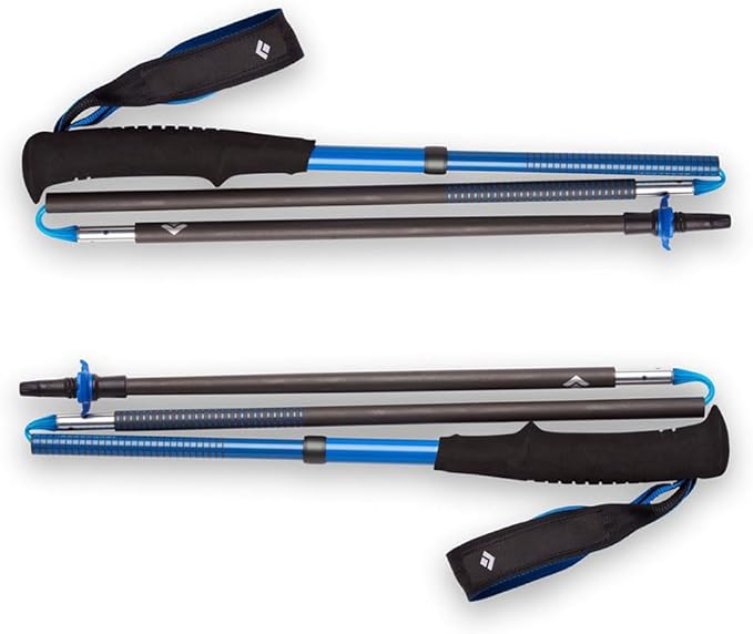 BLACK DIAMOND Distance Carbon Z Trekking and Running Poles, Pair of Foldable, Ultra Lightweight, Fixed Length Carbon Fiber Hiking Poles