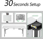 FDW Folding Half Portable Foldable Table for Parties Backyard Events (White, 6 FT 70 * 29) (White, 6 FT)