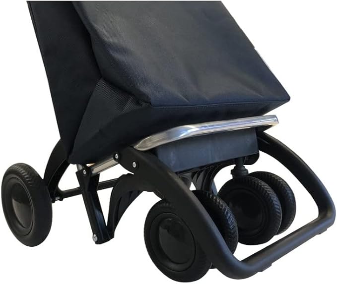 ROLSER I-Max Tweed 4 Wheel 2 Swivelling Foldable Shopping Trolley - Gray