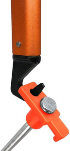 ABCCANOPY 10 Inch Tent Stakes 10 Pcs Non-Rust Metal Ground Anchors, Heavy Duty Spikes with 4 Ropes for Outdoor Camping, Reddish Orange