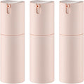 Airless Pump Bottles Travel: Lotion Dispenser for Small Size - Empty Shampoo Containers - Mini Vacuum Jar for Cream - 1 oz Plastic Pink