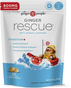 The Ginger People Ginger Rescue Digestive Wellness Lozenges (Soft) | Extra Strength - 800mg | Nausea, Upset Stomach, Motion Sickness, Mild Heartburn, Indigestion, 30 Count (Pack of 2)