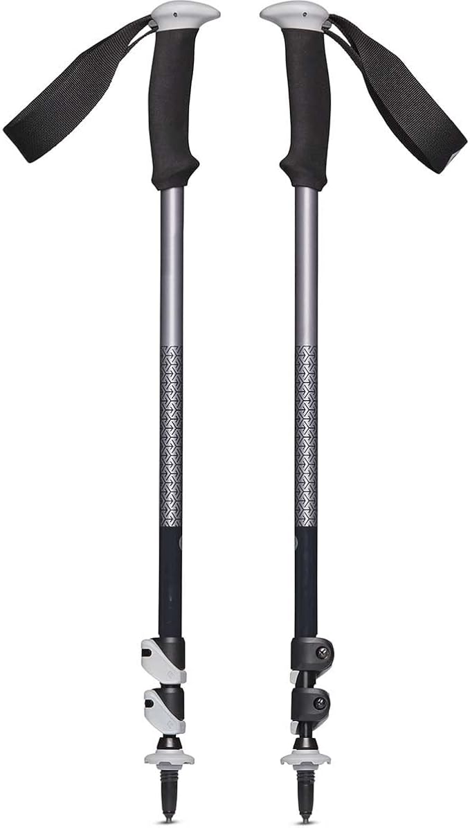 BLACK DIAMOND Trail Sport Trekking Poles, Two Lightweight Collapsible Aluminum Hiking Sticks with FlickLock Easy Adjustability for Hiking, Trekking, Backpacking, Walking, Camping, Travel