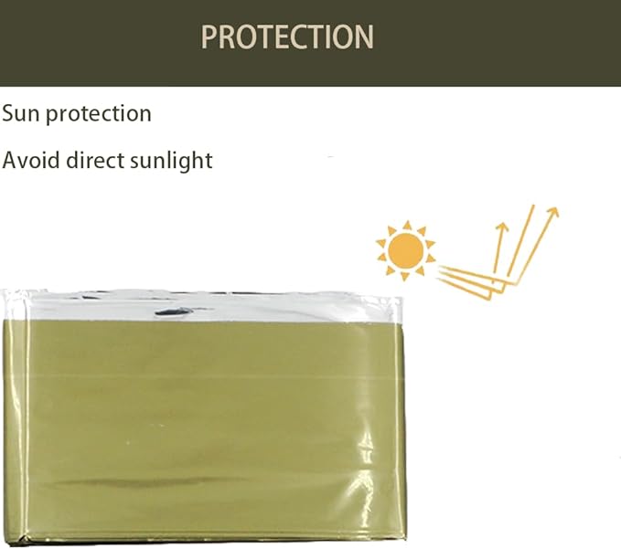 Emergency Blanket ，Portable Emergency Blanket Survival Gear Emergency Bivvy Thermal Sleeping Bag Camping ，Be Suitable for Outdoors, Hiking, Survival (Army Green, 4 Pack)