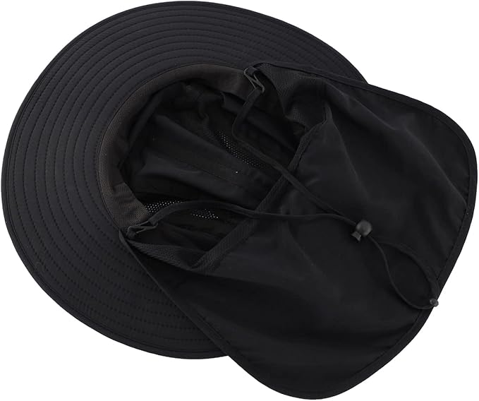 Home Prefer UPF 50+ Mens Wide Brim Fishing Hat with Neck Flap Sun Hat for Men Women Sun Protection Cap