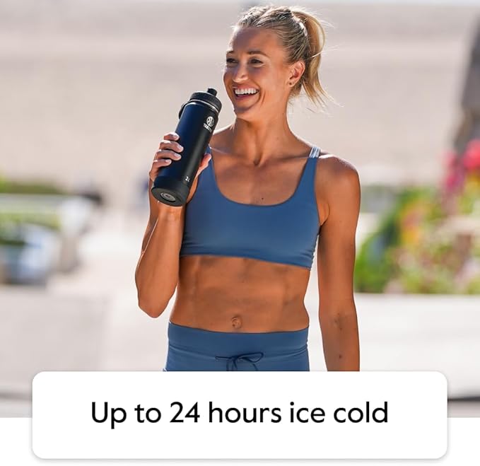 Takeya Actives Water Bottle with Straw Lid - Durable & Easy-Care Water Bottle with Stainless Steel Insulation - BPA-Free Lid with Carry Handle & Straw - Dishwasher-Safe - 64 oz, Onyx