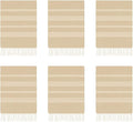 HAVLULAND Set of 6 Turkish Cotton Beach Towels, Oversized 72"x40", Quick-Dry, Absorbent, Lightweight, Sand-Free, Compact, Ideal for Beach, Pool, Gym, Yoga, Travel, Camping, Picnic - Bulk of 6 Beige