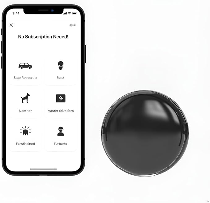 Mini GPS Tracker for Vehicles - No Monthly Fee Car Tracker with Anti-Loss, Location History & Long Battery Life, Compatible with Android ﻿ ﻿ (Black)