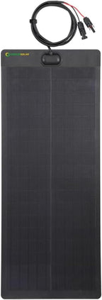 LensunSolar 50W Full Black Flexible Solar Panel, 34x14in, Waterproof Lightweight with Highest Efficiency PERC Mono Solar Cells for RV,Van,Tent